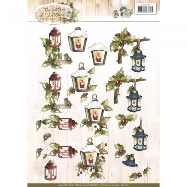 knipvel-3D- Precious Marieke - Christmas Lantern The Nature of Christmas-CD10905