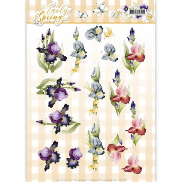 knipvel-3D- Precious Marieke -Early Irises Early Spring-CD11024