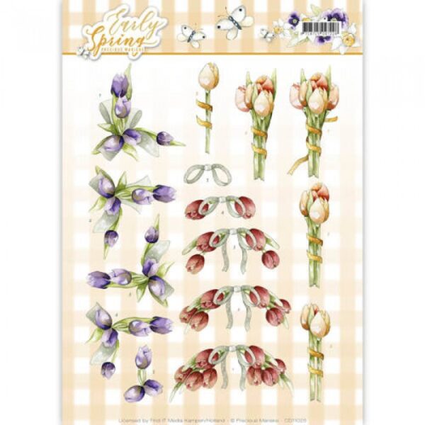 knipvel-3D- Precious Marieke - Early Tulips Early Spring-CD11025