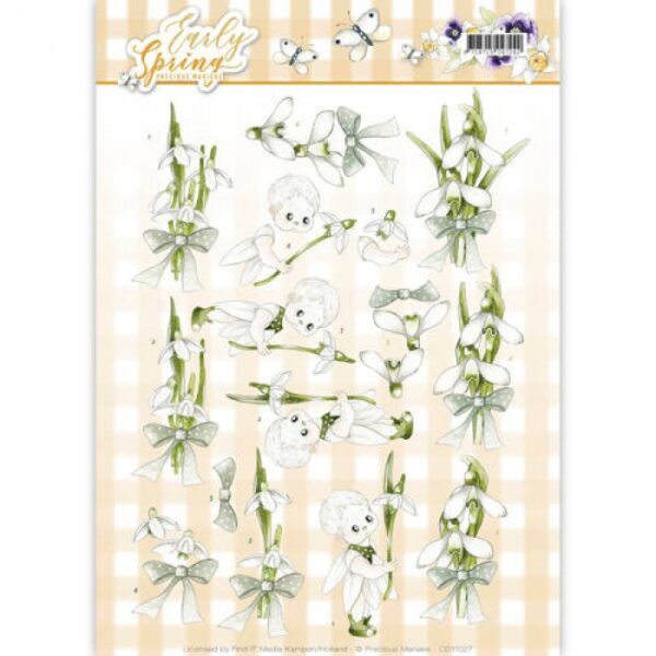 knipvel-3D- Precious Marieke - Early Snowdrops Early Spring-CD11027