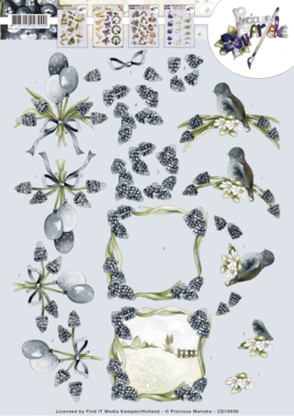 knipvel-3D- Precious Marieke -Blue Grapes-CD10939