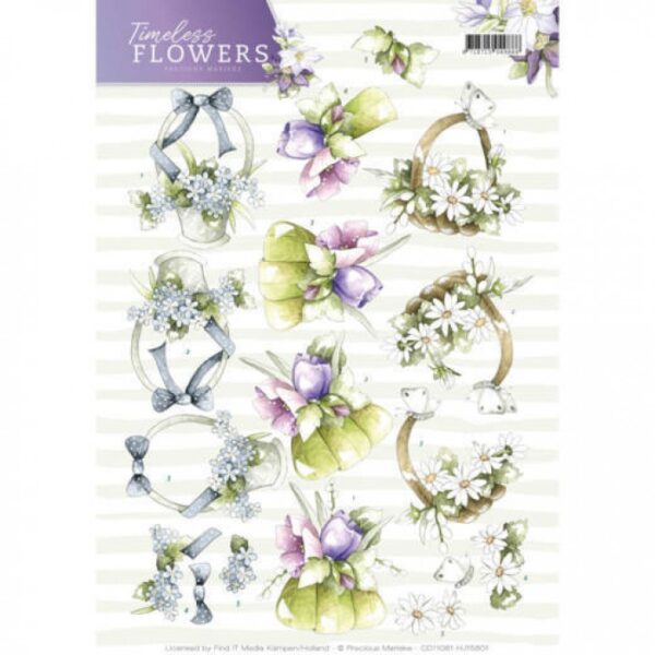 knipvel-3D- Precious Marieke - Bouquets Timeless Flowers - CD11081