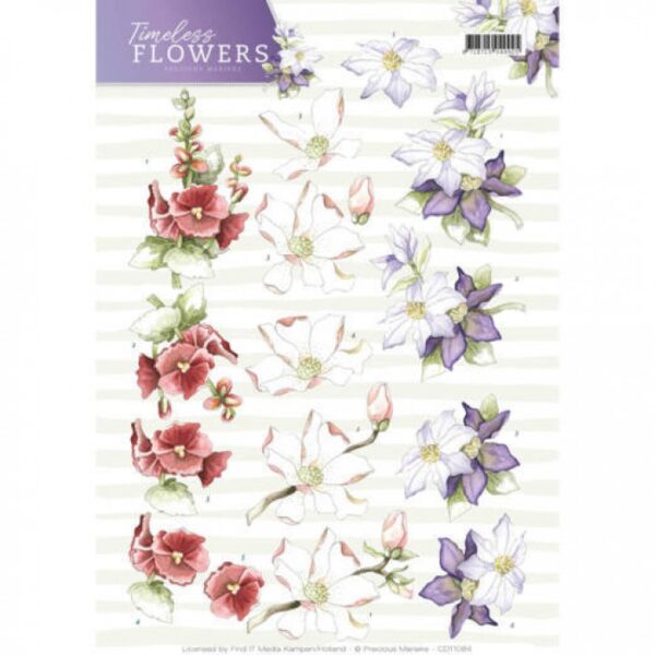 knipvel-3D- Precious Marieke - Garden Flowers Timeless Flowers - CD11084