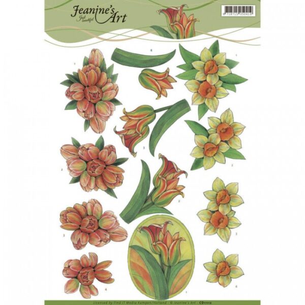 knipvel-3D-Jeanine’s Art -Yellow Spring Flowers-CD11112
