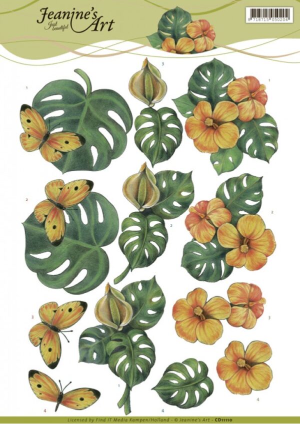 knipvel-3D-Jeanine’s Art -Monstera-CD11110