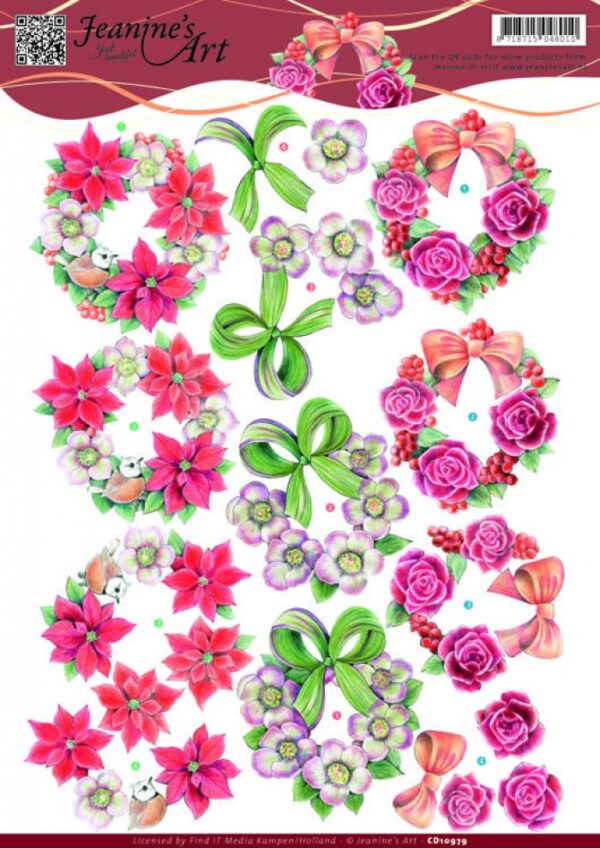 knipvel-3D-Jeanine’s Art -Wreaths-CD10979