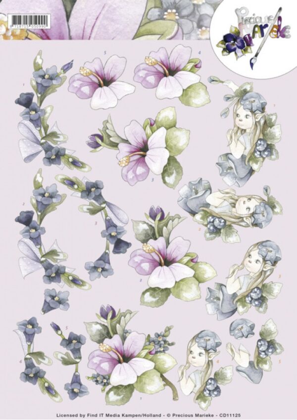 knipvel-3D- Precious Marieke -Fairy Flowers-CD11125