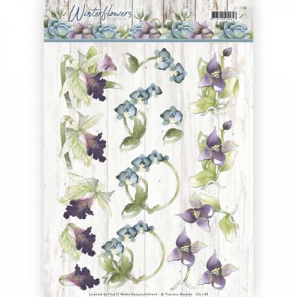 knipvel-3D- Precious Marieke - Orchids - Winter Flowers-CD11188