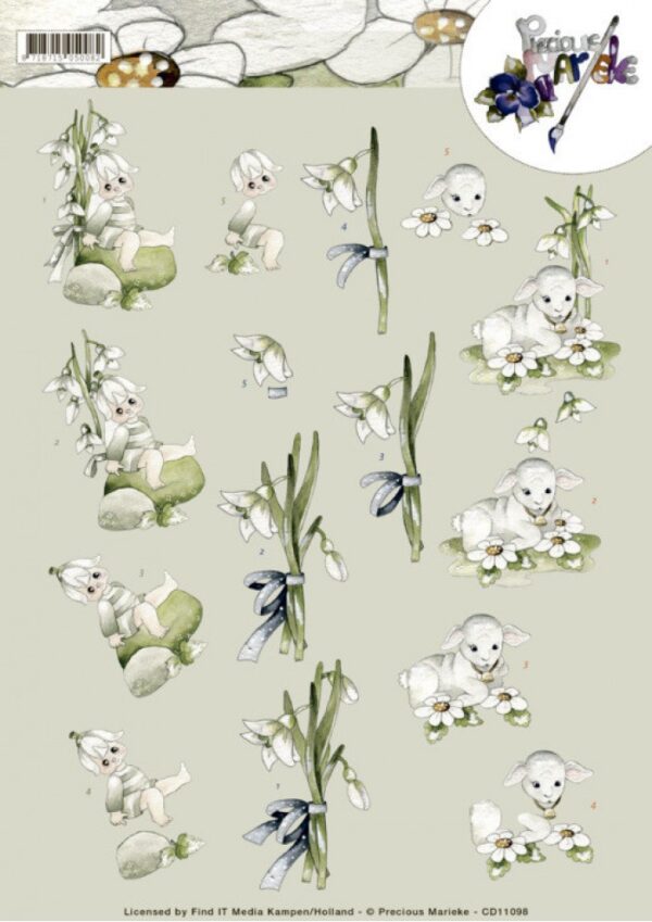 knipvel-3D- Precious Marieke - Snowflowers - CD11098