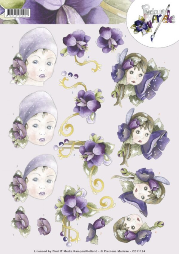 knipvel-3D- Precious Marieke -flower girls-CD11124