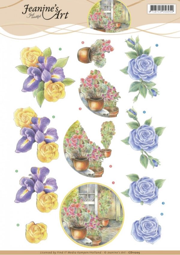 knipvel-3D-Jeanine’s Art -Always Flowers-CD11205