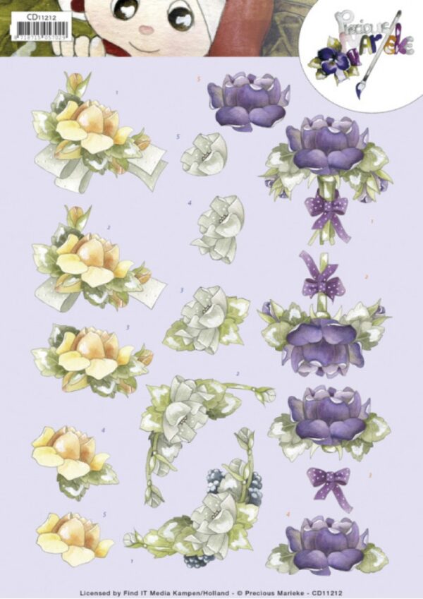 knipvel-3D- Precious Marieke - Nr. 2 Roses - CD11212