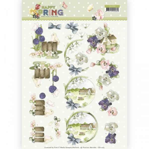 knipvel-3D- Precious Marieke -Happy on the Farm - Happy Spring-CD11263