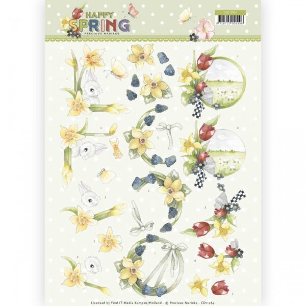 knipvel-3D- Precious Marieke -Happy Daffodils-CD11264