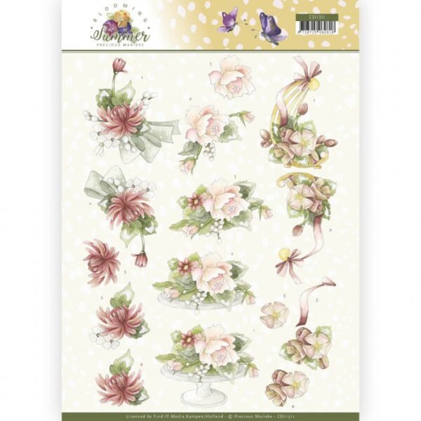 knipvel-3D- Precious Marieke -Sweet Summer Flowers - Blooming Summer-CD11311