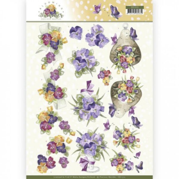 knipvel-3D- Precious Marieke -Summer Pansies - Blooming Summer-CD11313