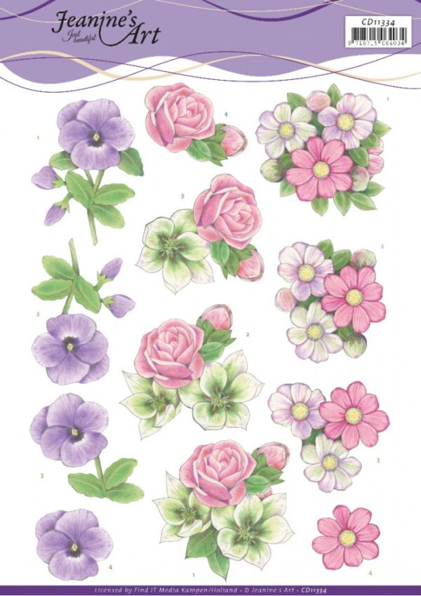 knipvel-3D-Jeanine’s Art -Summer Flowers-CD11334