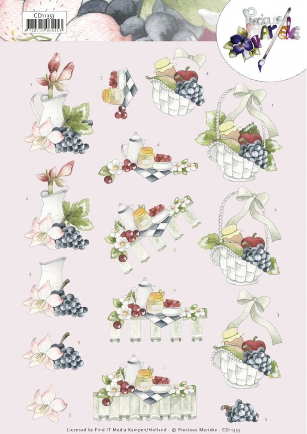 knipvel-3D- Precious Marieke - Grapes - CD11353