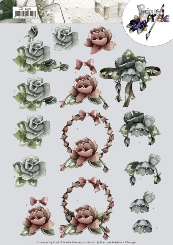 knipvel-3D- Precious Marieke - Bloemdecoratie - CD10378