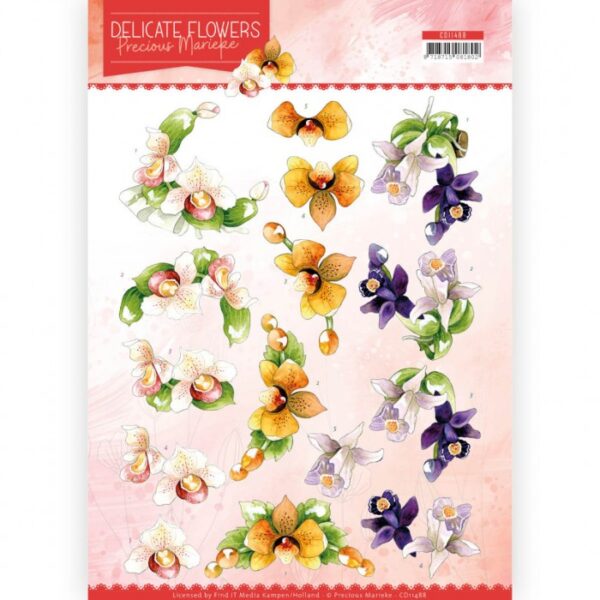knipvel-3D- Precious Marieke - Orchid Delicate Flowers - CD11488
