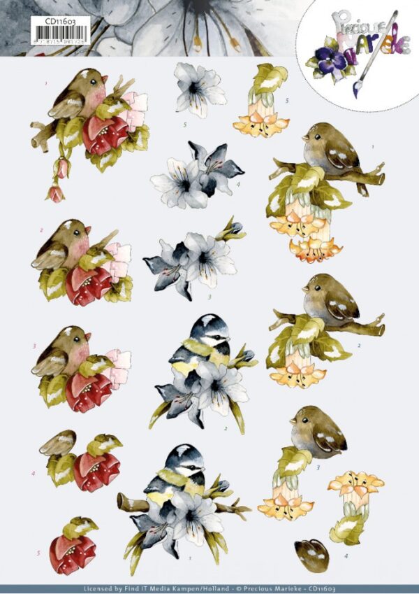 knipvel-3D- Precious Marieke - Birds - CD11603