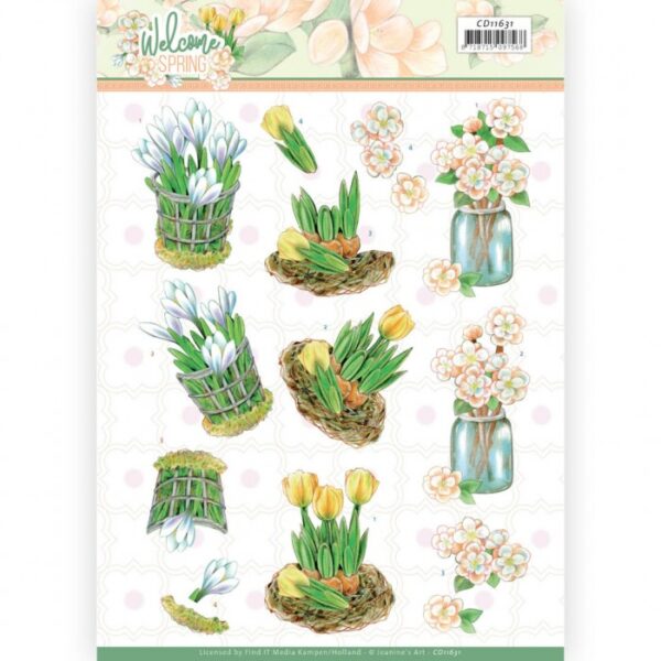 knipvel-3D-Jeanine’s Art -Yellow Tulips-CD11631
