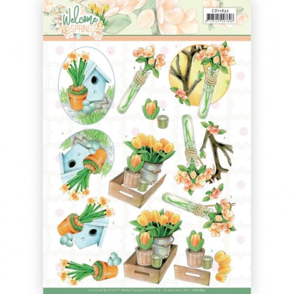 knipvel-3D-Jeanine’s Art -Orange Tulips-CD11632