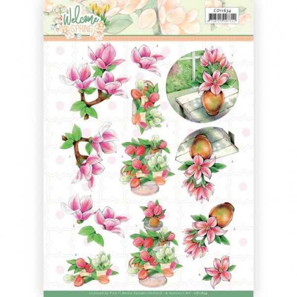 knipvel-3D-Jeanine’s Art -Pink Magnolia-CD11634