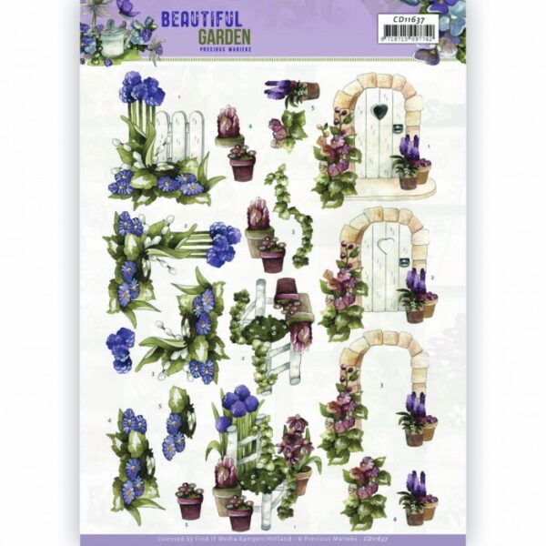knipvel-3D- Precious Marieke -Allium Beautiful Garden-CD11637