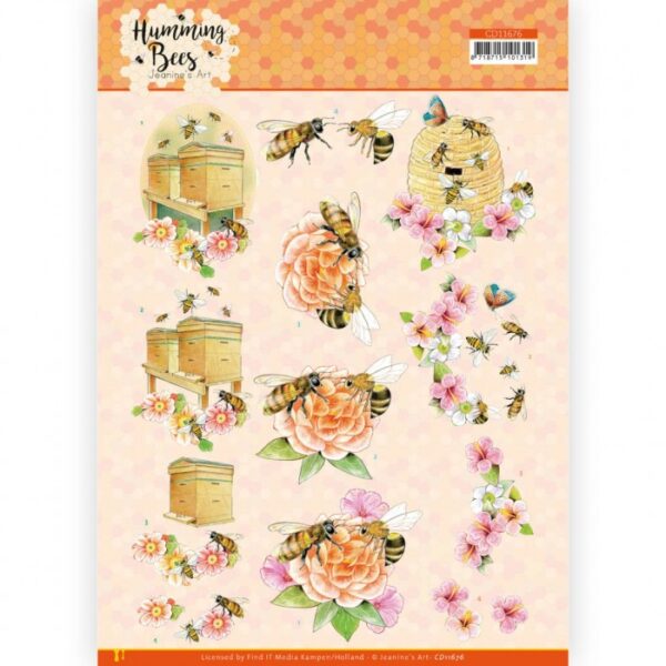 knipvel-3D-Jeanine’s Art - Humming Bees - Beehive-CD11676