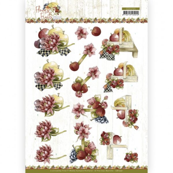 knipvel-3D- Precious Marieke - Flowers and Fruits - Flowers and Apples -CD11721