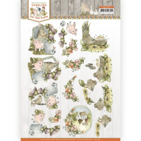 knipvel-3D- Precious Marieke - Cuddling on the Farm - Duck-CD11757