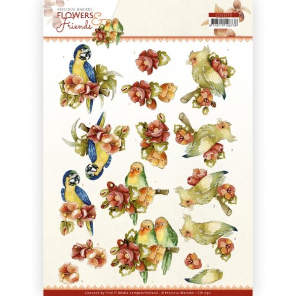 knipvel-3D- Precious Marieke - Flowers and Friends - Flowers on Branch -CD11770