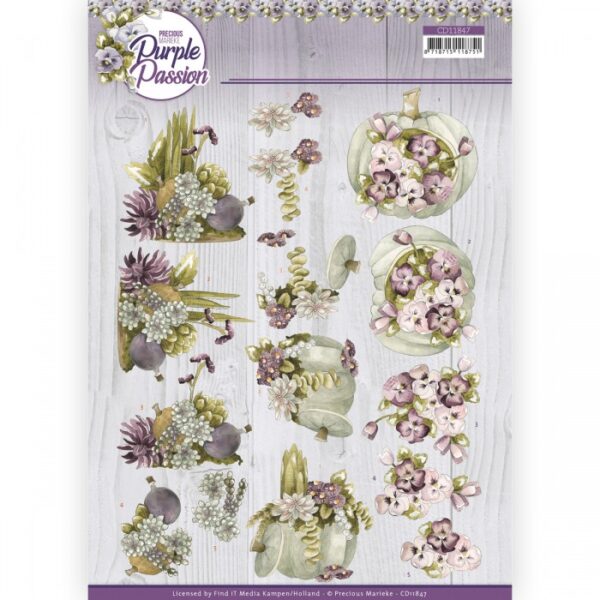 knipvel-3D- Precious Marieke -Purple Passion - Pumpkin Passion-CD11847