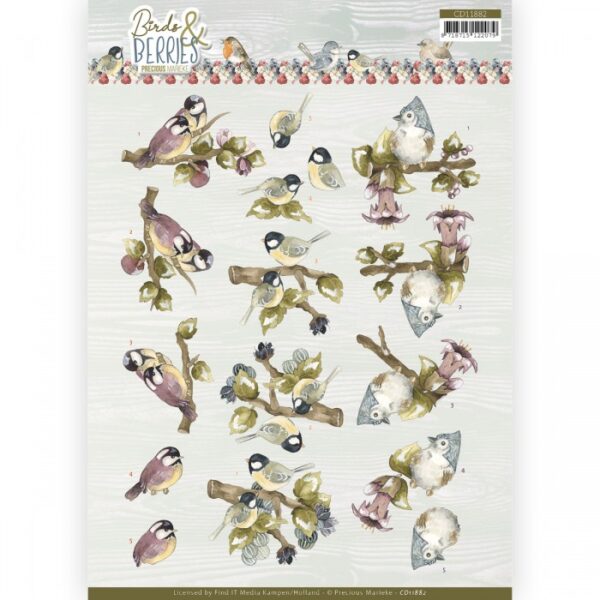 knipvel-3D- Precious Marieke - Birds and Berries - Gooseberries -CD11882