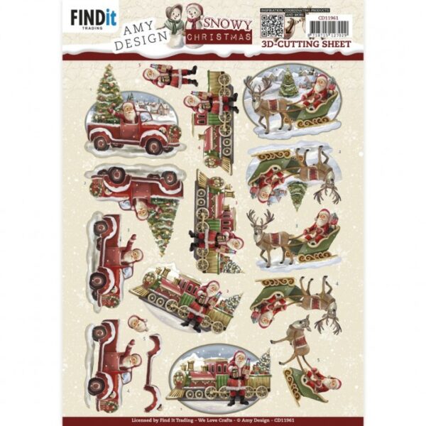 knipvel-3D-Amy Design -Snowy Christmas - Snowy Train-CD11961