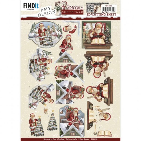 knipvel-3D-Amy Design -Snowy Christmas - Snowy Santa-CD11963