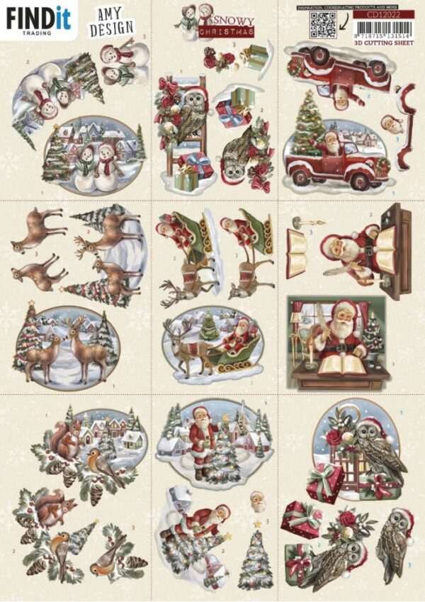 knipvel-3D-Amy Design -Snowy Christmas - Mini-CD12022