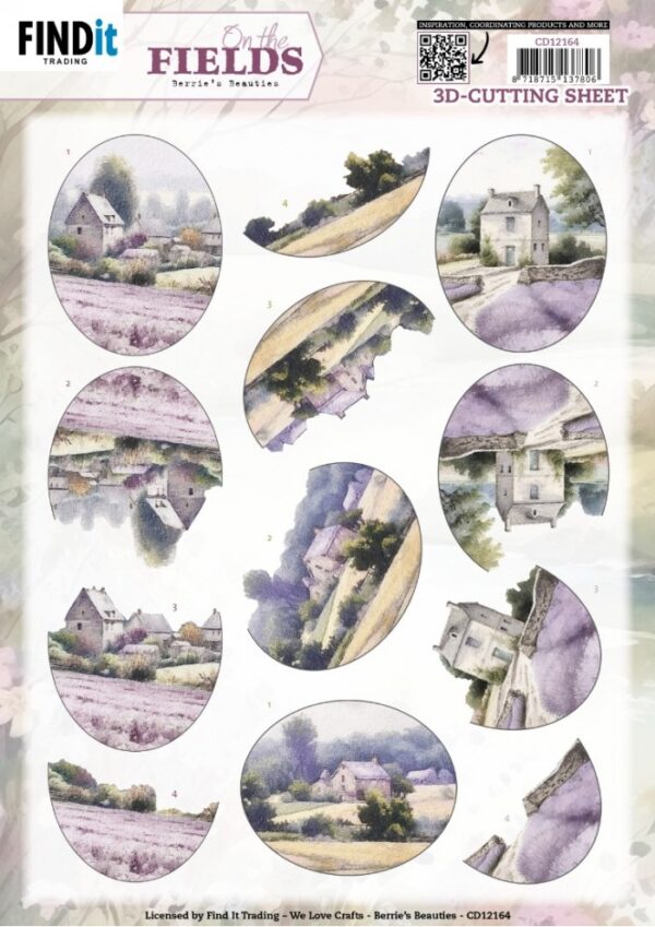 knipvel-3D- Berries Beauties - On the Fields - Lavender - CD12164