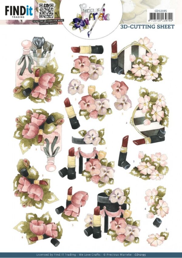 knipvel-3D- Precious Marieke - Lipstick - CD12195