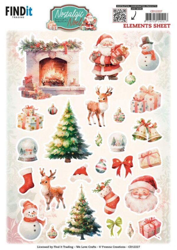 knipvel-3D- Berries Beauties - Nostalgic Noel - Small Elements - CD12227