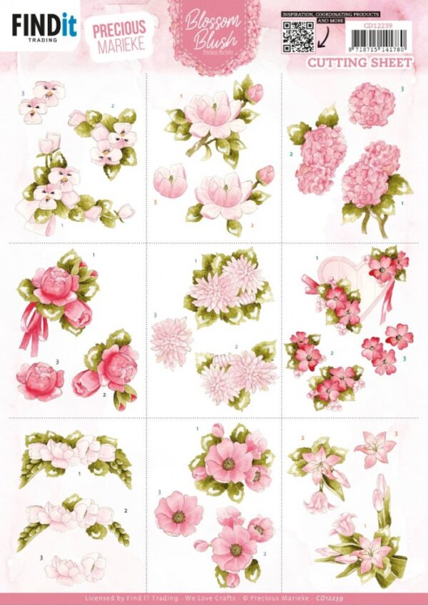 knipvel-3D- Precious Marieke - Blossom Blush - Mini - CD12239