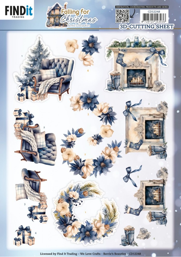 knipvel-3D- Berries Beauties - Falling for Christmas - Coziness - CD12248