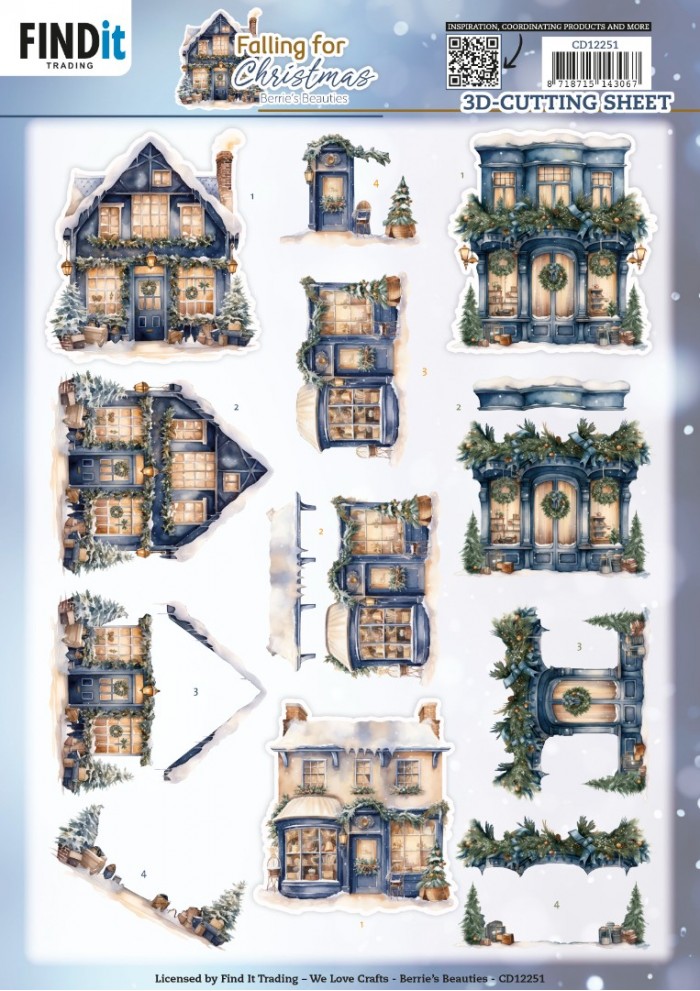 knipvel-3D- Berries Beauties - Falling for Christmas - Shopping - CD12251