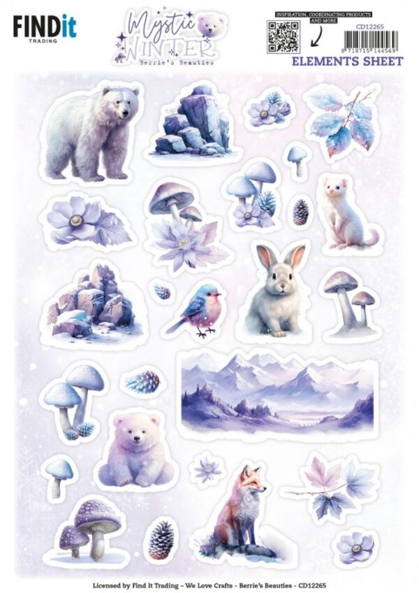 knipvel-3D- Berries Beauties - Mystic Winter - Small Elements - CD12265