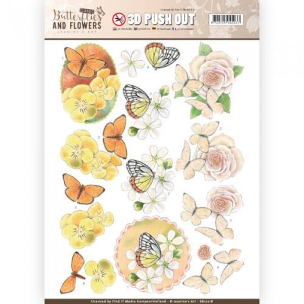Push-out sheet - 3D - Jeanine’s Art - Butterflies & Flowers - SB10218