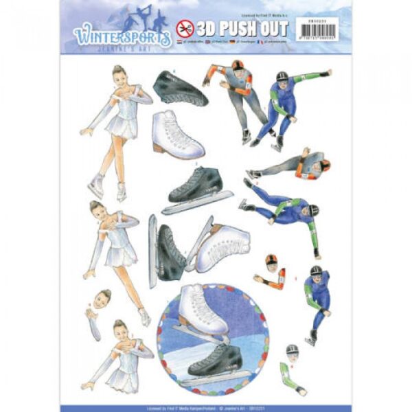 Push-out sheet - 3D - Jeanine’s Art - Wintersports - SB10231
