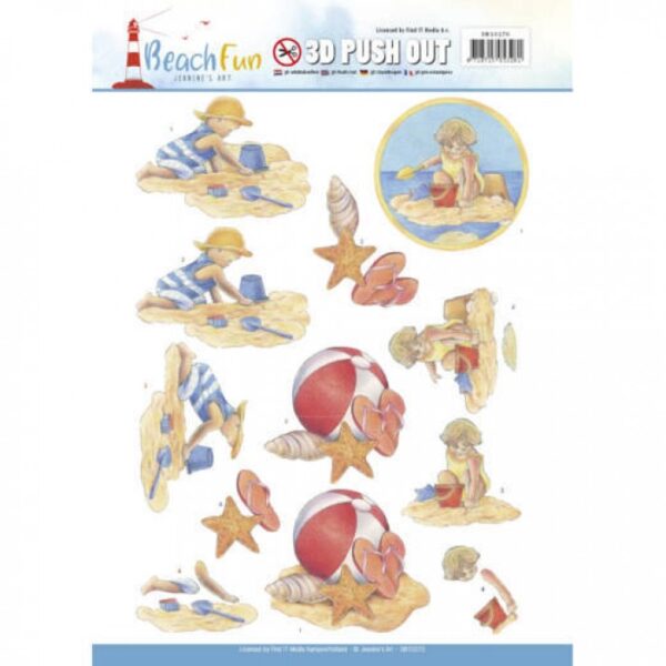 Push-out sheet - 3D - Jeanine’s Art - Beach Fun - SB10270
