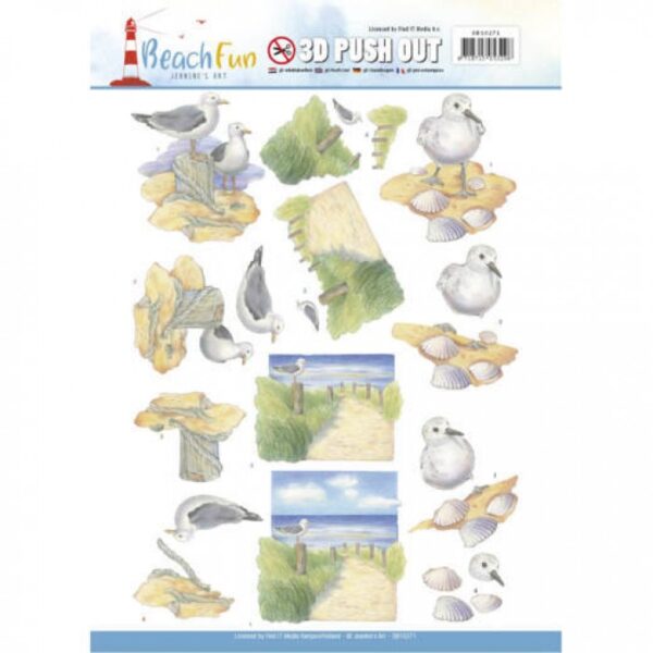 Push-out sheet - 3D - Jeanine’s Art - Beach Fun - SB10271