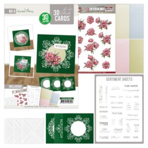 3D Velvet Cards Nr. 6 Graceful Flowers